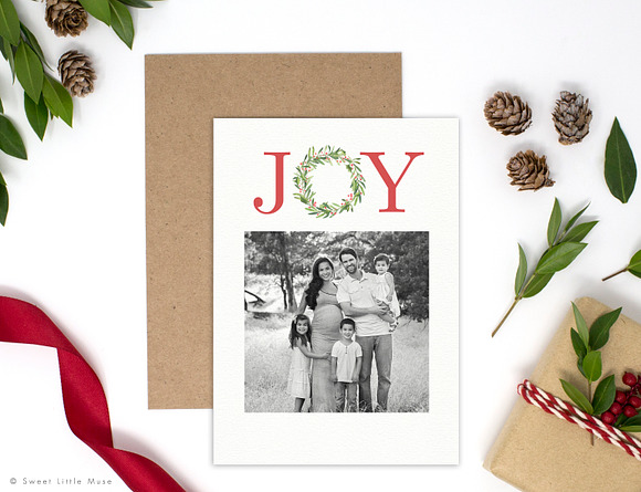 Watercolor Christmas Card Template in Card Templates - product preview 1