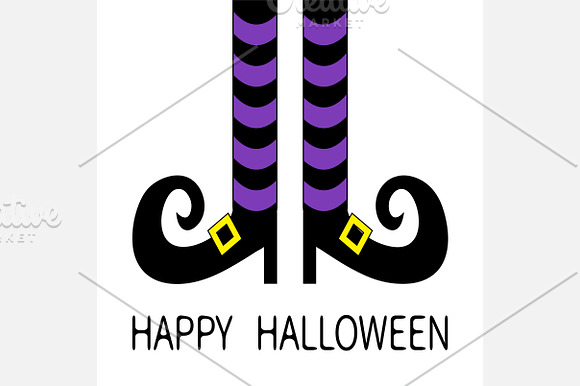 Witch legs striped socks and shoes. in Illustrations - product preview 1