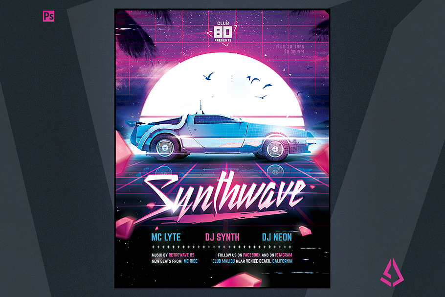 Synthwave Flyer v5 Flashback Retro