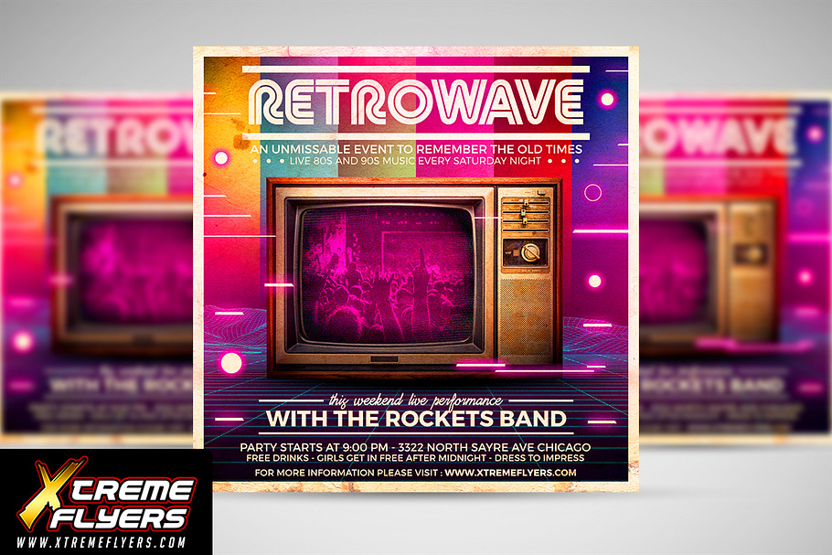 Retro Flyer Template in Flyer Templates - product preview 8