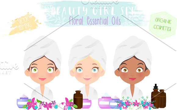 Beauty Girl Set - Botanical Products in Illustrations - product preview 2