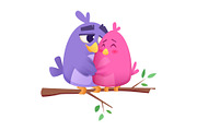 Love bird couples. Male and female