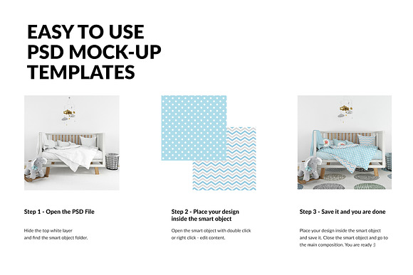 Nursery Crib Frame & Wall Set in Product Mockups - product preview 2