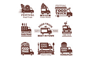 Food truck logo. Street festival van