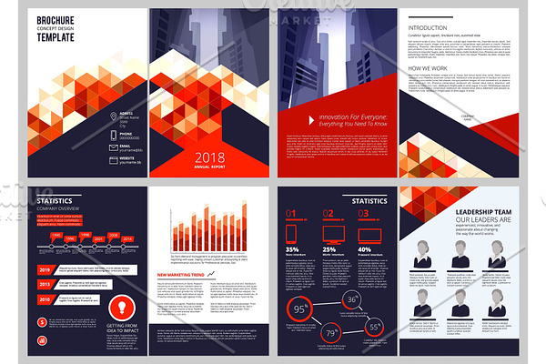 Business brochure template. Annual