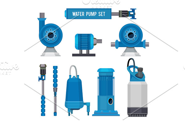 Water pumps. Industrial machinery