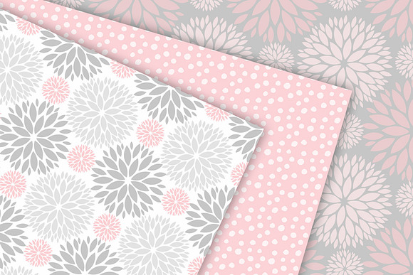 Pink and Gray Dahlia Patterns in Patterns - product preview 1