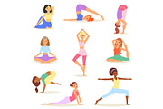 Yoga woman vector young women yogi