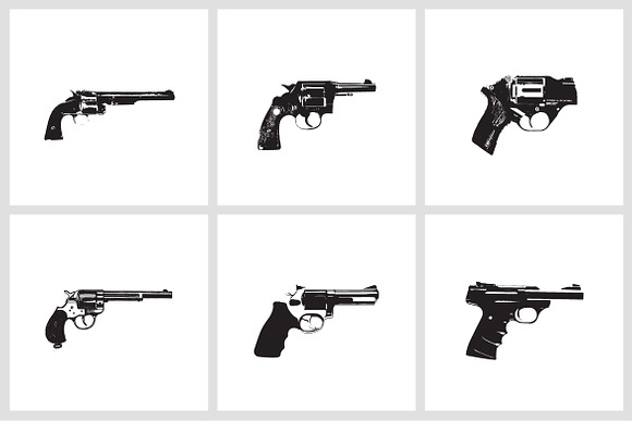 Handguns: EPS Vector Illustrations in Illustrations - product preview 3