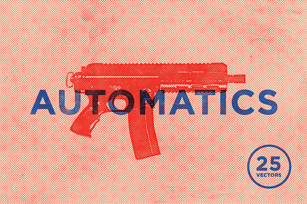 Vector Automatic Guns in Illustrations - product preview 8