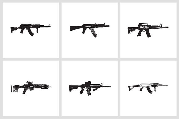 Vector Automatic Guns in Illustrations - product preview 1