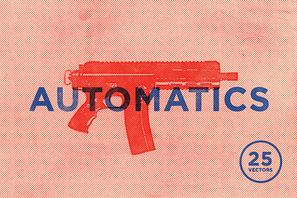 Vector Automatic Guns in Illustrations - product preview 2