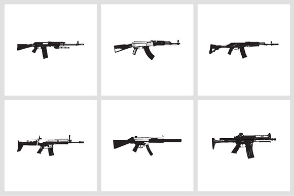 Vector Automatic Guns in Illustrations - product preview 3