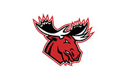 Angry Moose Head Side Mascot