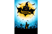 Halloween Background with Bat