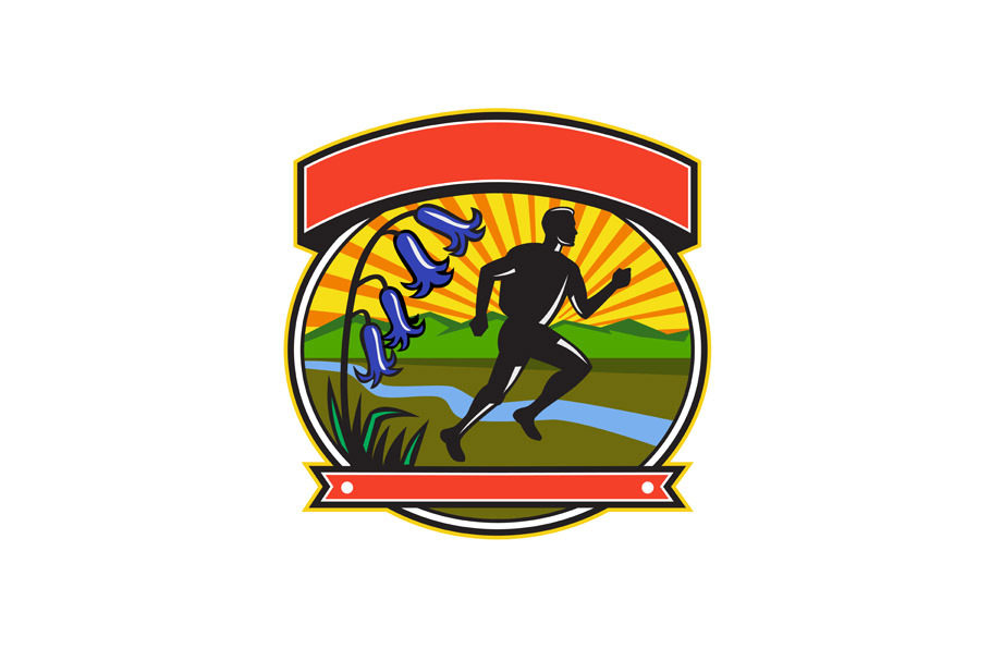 Trail Runner Bluebells Oval Icon