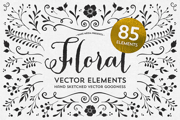 85 Hand Sketched Floral Vectors in Illustrations - product preview 4