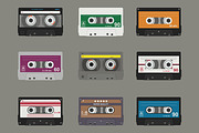 Audio cassette. Flat tapes