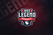 Legend Baseball Sports Logo