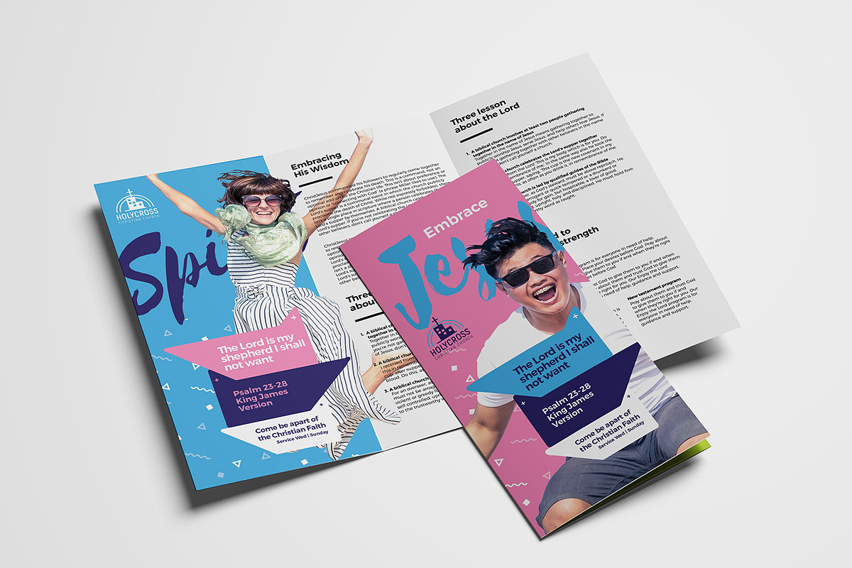 Modern Church Trifold Template in Brochure Templates - product preview 8