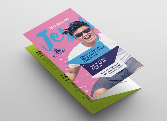 Modern Church Trifold Template in Brochure Templates - product preview 2