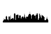 Silhouette of city with black