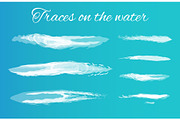 Traces on Water Poster with Splashes