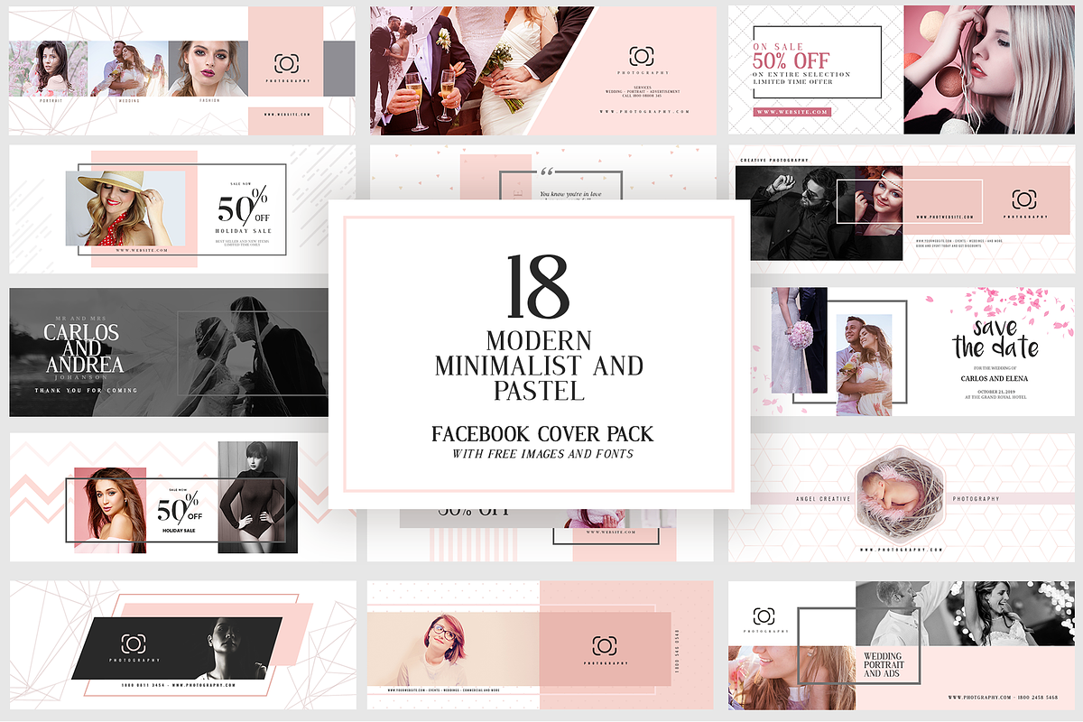 Modern Pastel Facebook Cover Pack in Facebook Templates - product preview 8