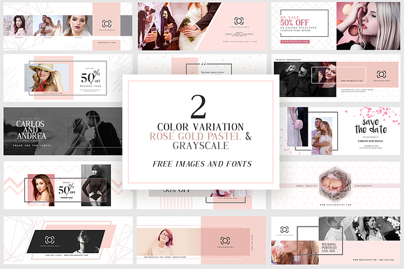 Modern Pastel Facebook Cover Pack in Facebook Templates - product preview 1