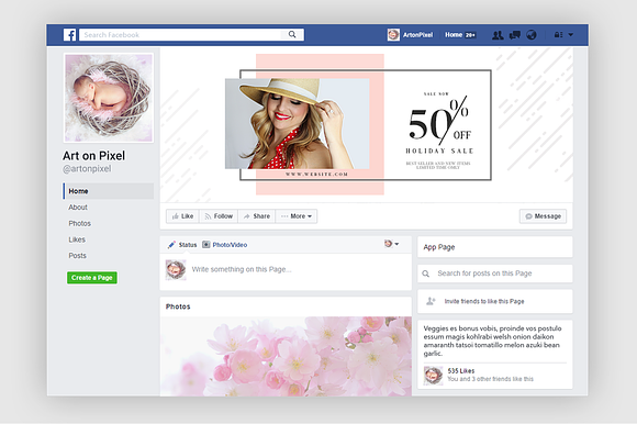Modern Pastel Facebook Cover Pack in Facebook Templates - product preview 5