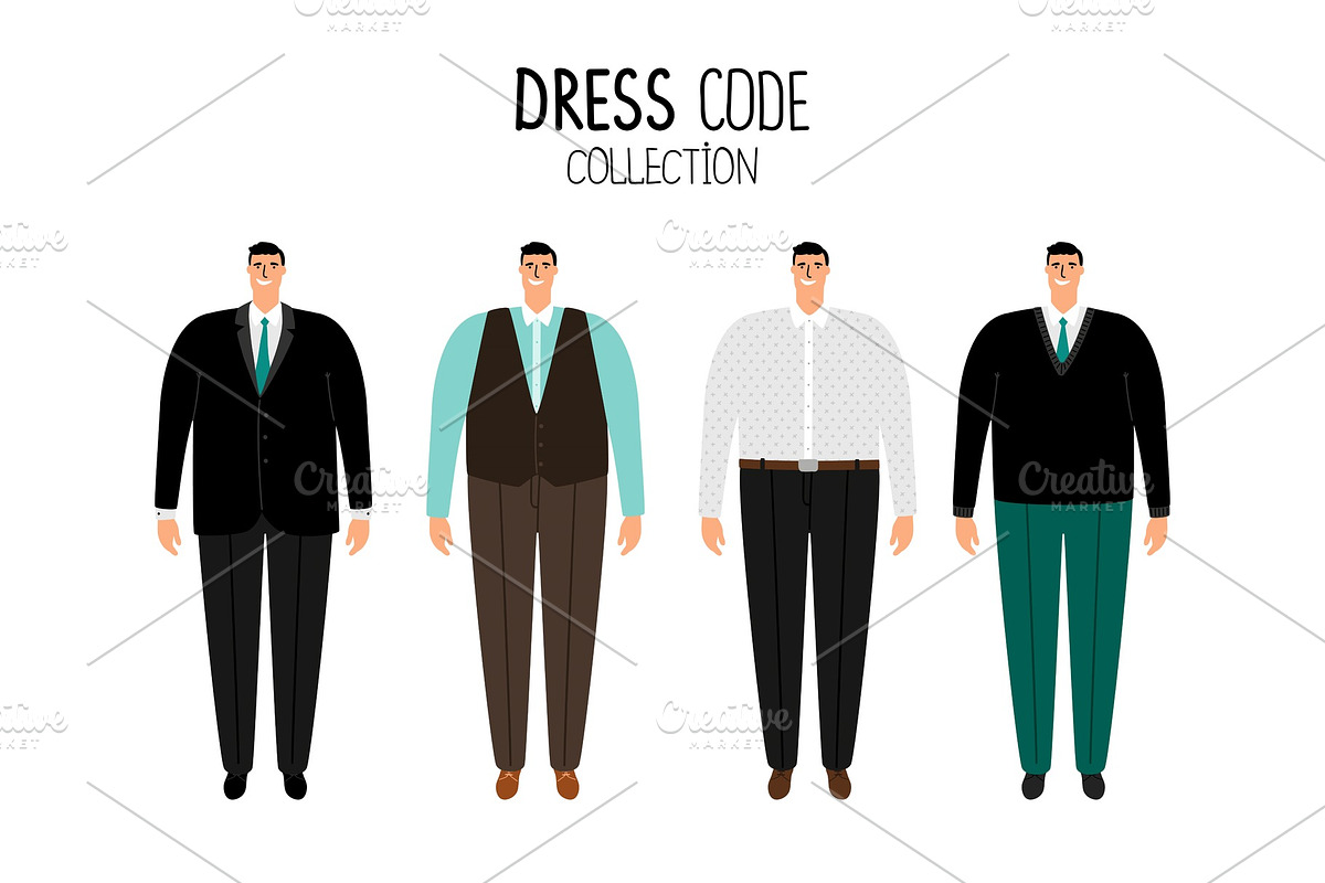 Men formal dress code in Illustrations - product preview 8