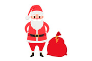 Santa Claus and gifts bag