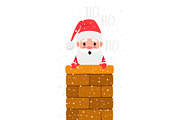 Santa looking from chimney