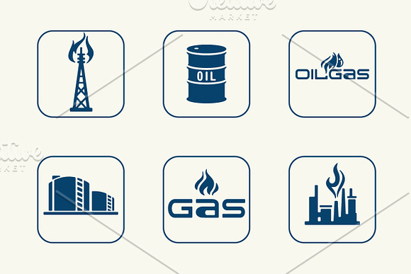 oil and gas simple icons in Simple Icons - product preview 1