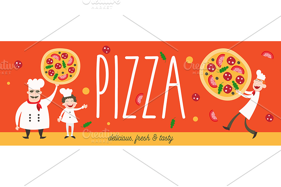 Chef and Pizza Banner