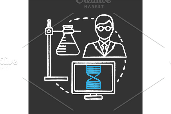 Science lab chalk concept icon