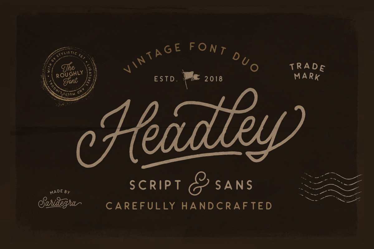 Headley - Vintage Font Duo (30% OFF) in Script Fonts - product preview 8