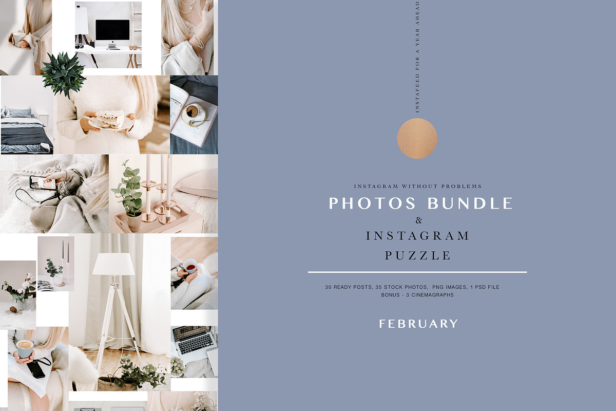 PHOTOS & PUZZLE. FEBRUARY in Instagram Templates - product preview 8