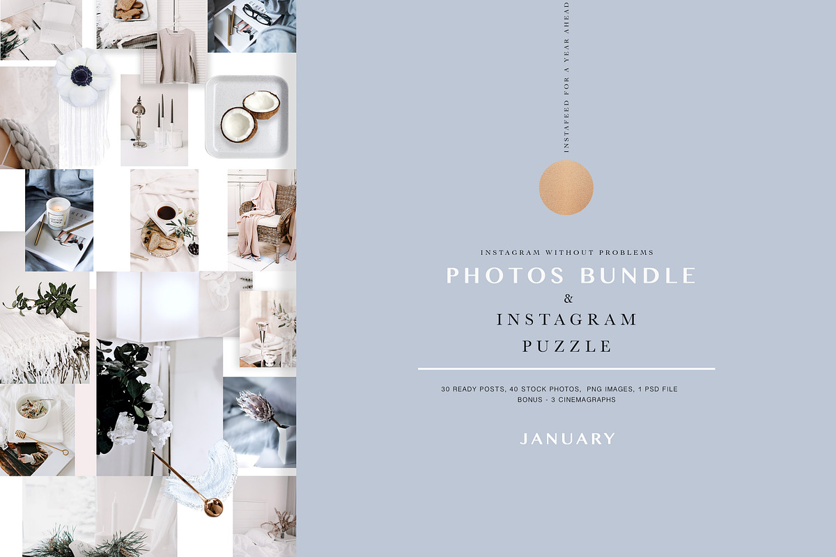 PHOTOS & PUZZLE. JANUARY in Instagram Templates - product preview 8