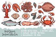 Hand Drawn Seafood Collection