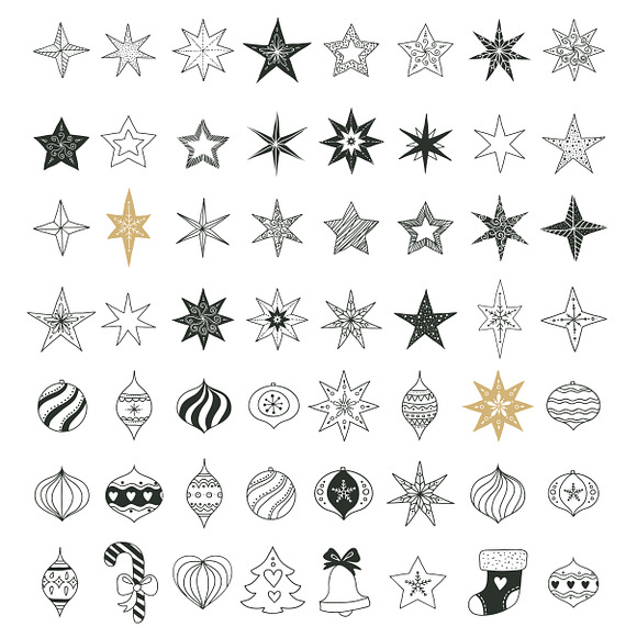Hand drawn Christmas decorations in Hand Drawn Icons - product preview 4