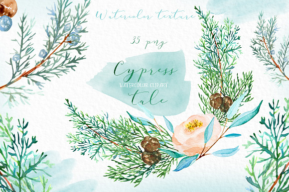 Winter watercolor bundle in Illustrations - product preview 3