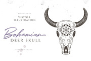 Bohemian Deer Skull