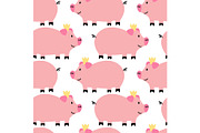 Cute pigs seamless pattern
