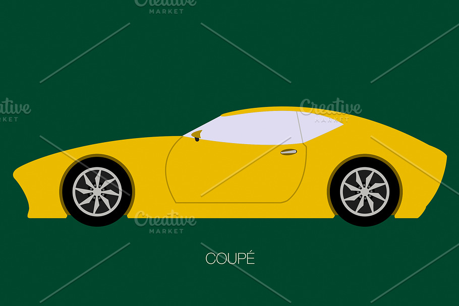 retro coupe car in Illustrations - product preview 8