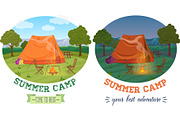 Camping tent vector illustration