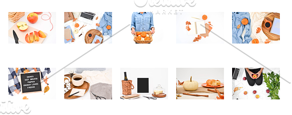 Fall, Autumn Pumpkin Photo Bundle in Social Media Templates - product preview 1