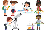 Pupils activity in school set
