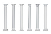 Realistic ancient columns set