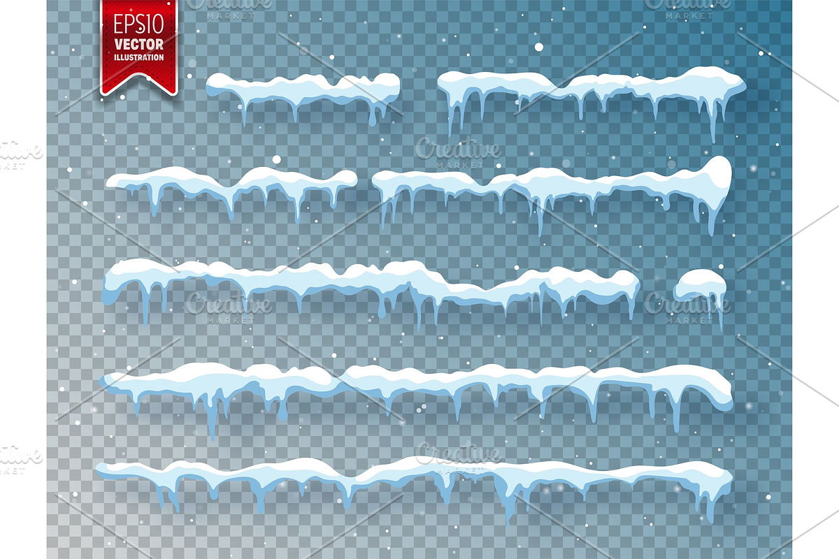 Snow, ice cap with shadow. Snowfall in Textures - product preview 8